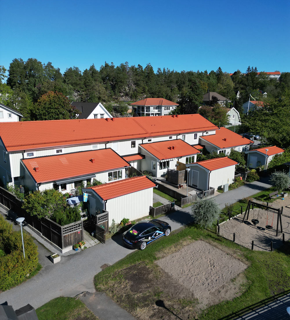 Nylagda tak på hyreshus